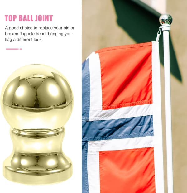 Flaggstångstopp Prydnad Guld Roterande Flaggstångsersättning