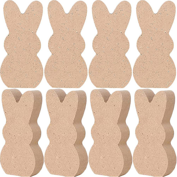 8 stk Træ Påskekanin Bordpynt DIY Kanin Dekoration DIY Kanin Pynt