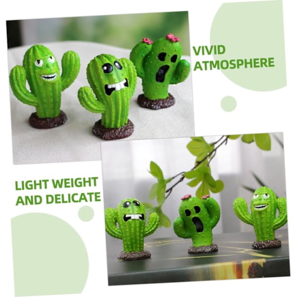Mini Resin Håndverk Dekorasjoner Mini Kaktus Potteplanter Mini Figurer Dekorasjon