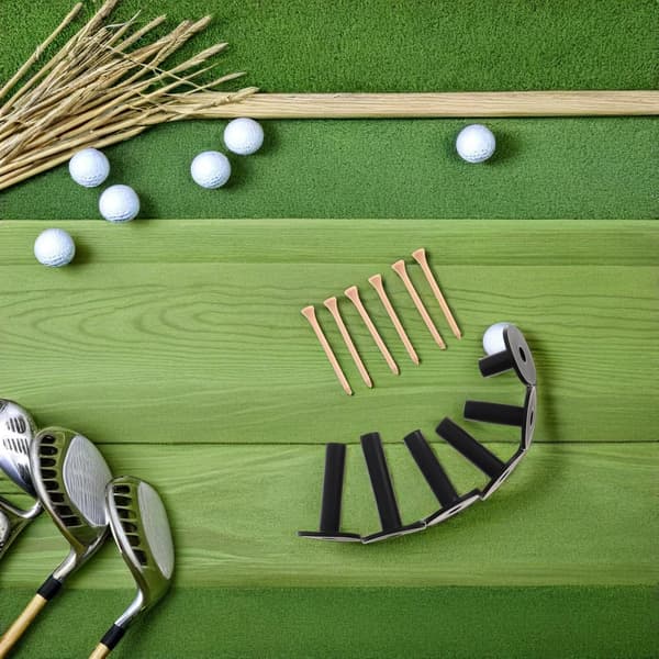 6 stk. golf-t-er i gummi med spiker 35-83 mm høyde for driving range-simulator-trening
