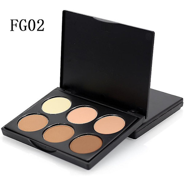 Mini 6 Farge Makeup Pudder Foundation Concealer Palette