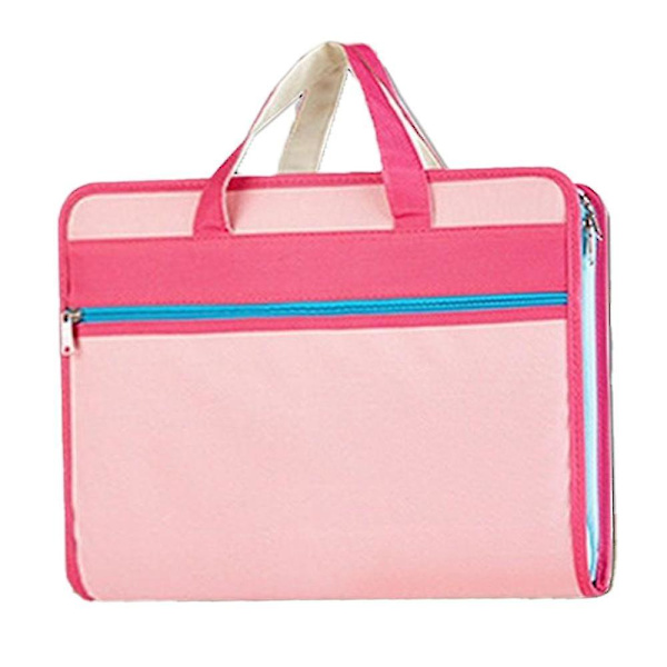 Vattentät Canvas Förvaringsmapp Bärbar Portfölj Flera Lager Insatsmapp Pink Shape1