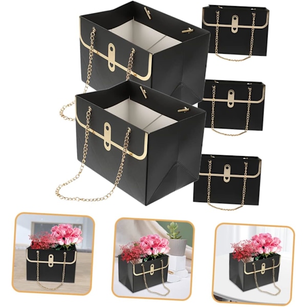 5 stk. Gaveposer Multipack Papir Opbevaringsposer Buket Indpakningsposer