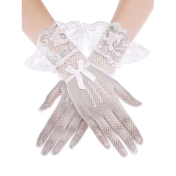 Floral Lace Gloves Vintage Opera Gloves for Women Classic Wedding Gloves