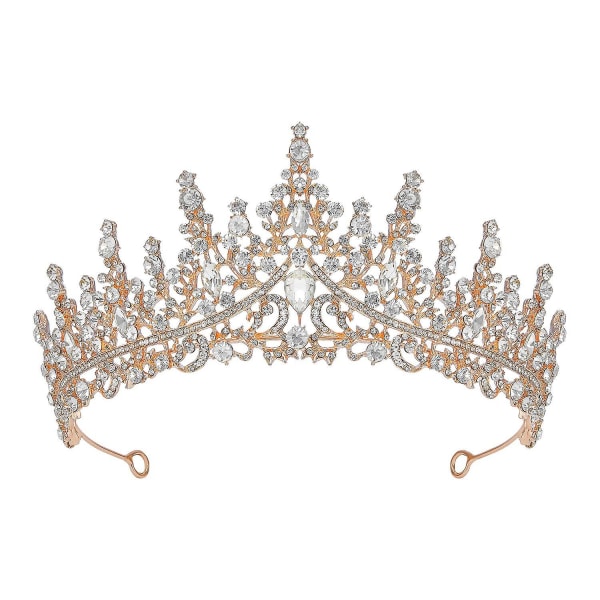 Crystal Wedding Tiara til kvinder, Royal Queen Crown pandebånd, Rhinestone Princess Hårtilbehør
