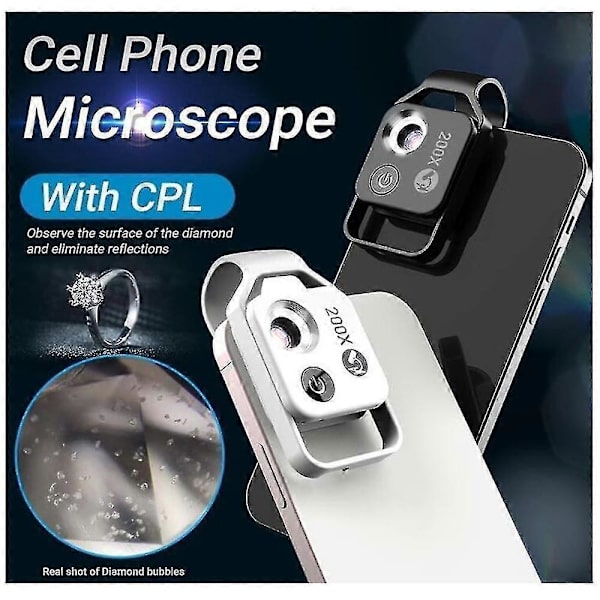 Nanozoom 200x Forstørrelseszoom, Nanozoom Mobiltelefonlinse - Fremragende 24X Magnifier