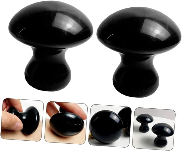 2 stk. Ansigtsmassagesten Svamp Skønhed Gua Sha Værktøjer til Ansigtsmassage Lavet af Basaltsten
