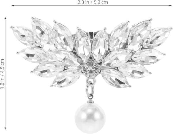 Aftagelige Rhinestones Perle Skoklips Elegante Krystalspænder
