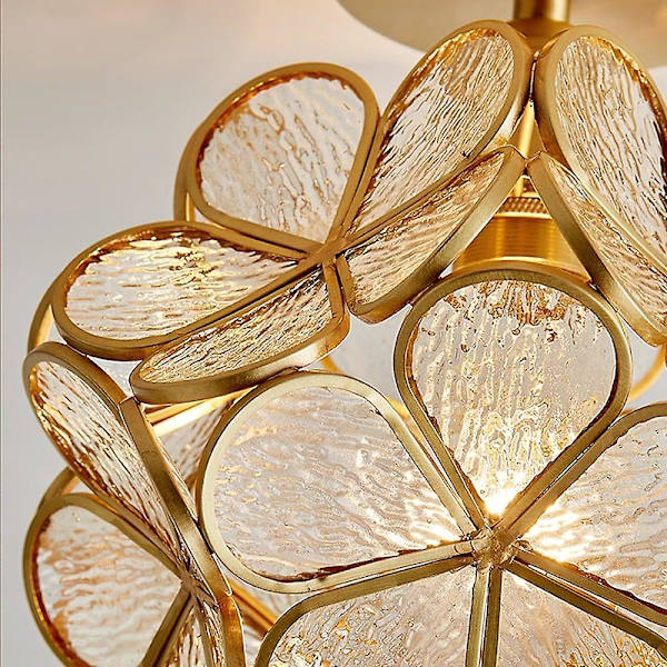 20cm Taklampe LED Blomst Design Hengelampe Glass Messing