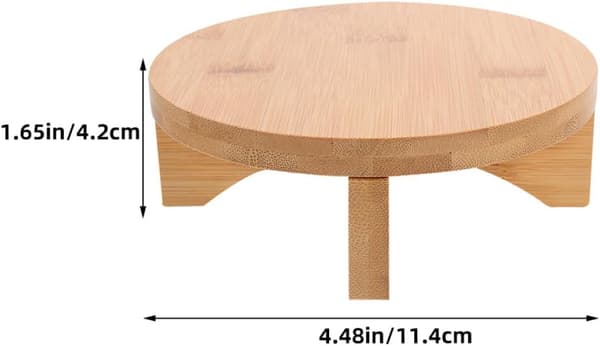 Bambu Blomsterdisplayställ Träställ Rund Form Stabil Struktur Multifunktionell Beige