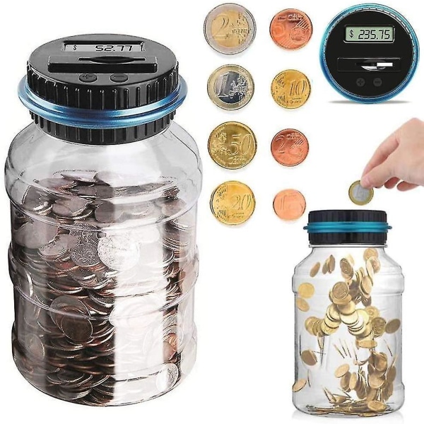 Counter Mynt Oppbevaringsboks Digital Counting Money Jar Creative