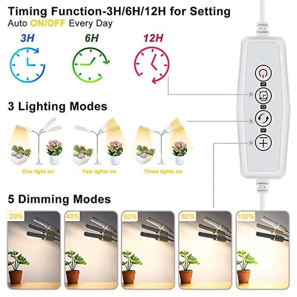 2 stk 1 stk 63w 6800 Lm 132 LED Fuld Spektrum Dæmpbar Vækstlys