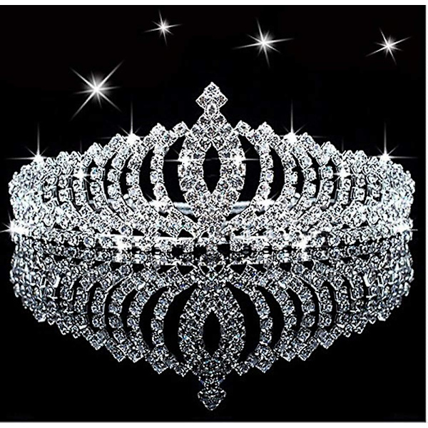 Uutuus Prinsessan Tiara Kiiltävä Kristalli Strassit Lapsen Kruunu Syntymäpäivä Glitter Tiara Kammalla