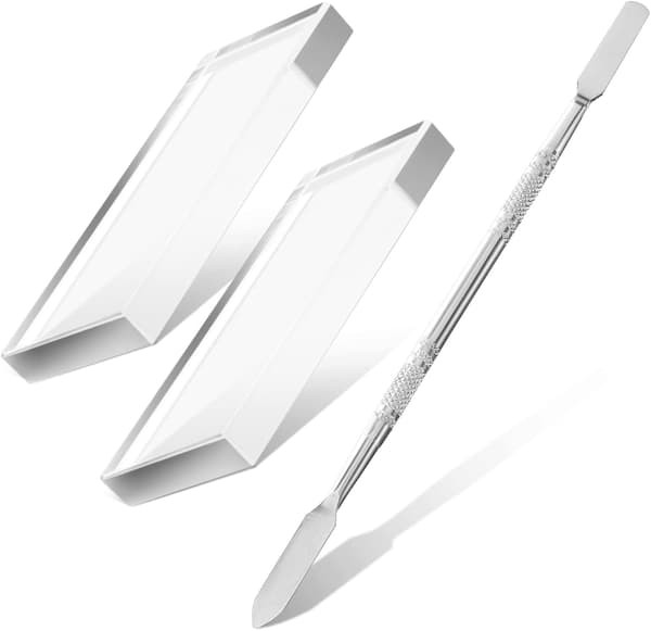 Glaspalett Nagellackspalett för Akrylfärg och Sminktoning 2-pack