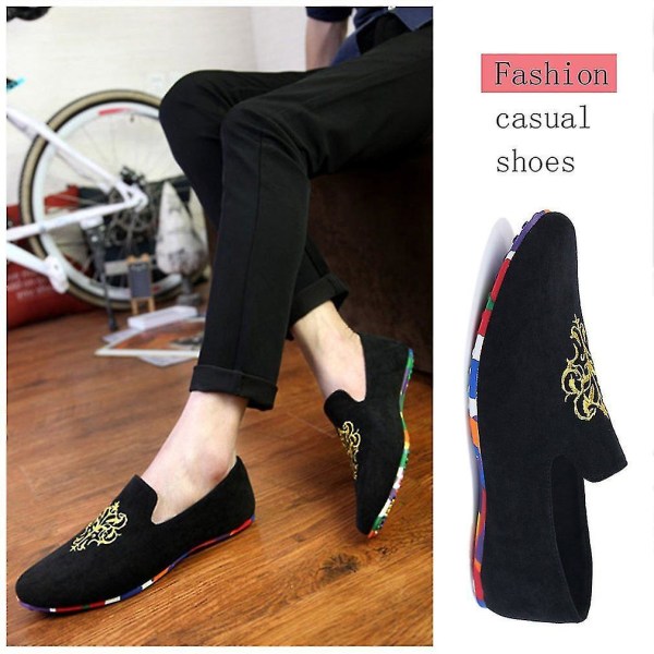 Mænds Mode Bløde Loafer Camouflage Platform Slip On Sko