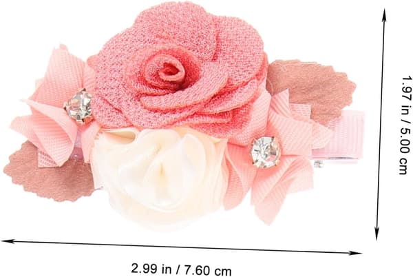 4 stk. blomsterhårspenner med rhinesteinsaksenter, lette hårspenner for kvinner