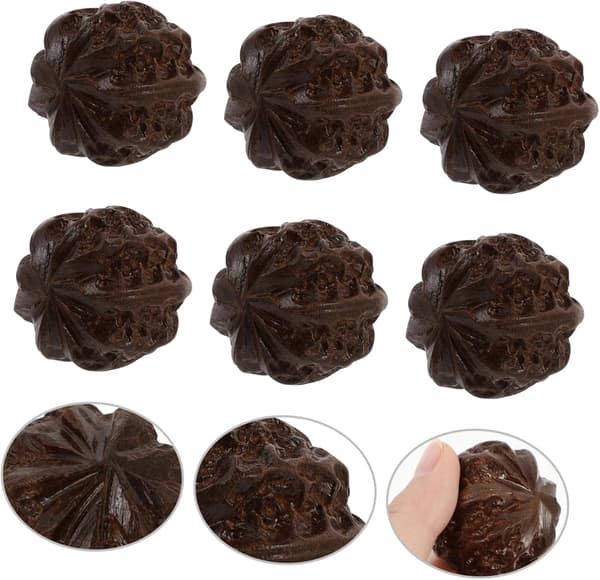 Trähandmassagebollar 6st Set Valnöt Akupressur Massageprydnader