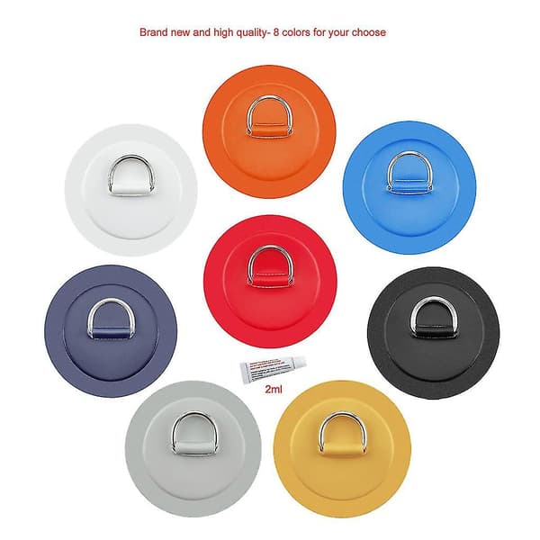 Runda D-ringar med snöre, spänne, sjömansförvaring, elastisk ögla, 4-pack, svart