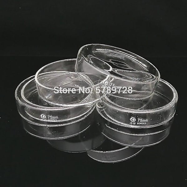 5 st 75 mm Borosilikatglas Petriskål Bakterier