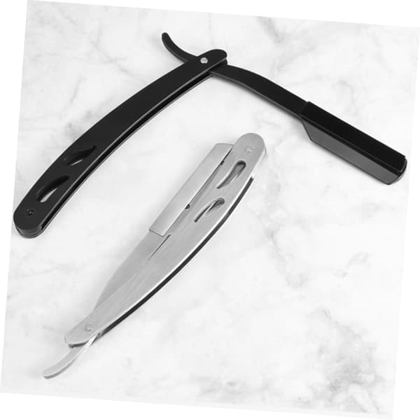 2 stk. foldbart barberstativ i vintage-stil i rustfrit stål med behageligt greb