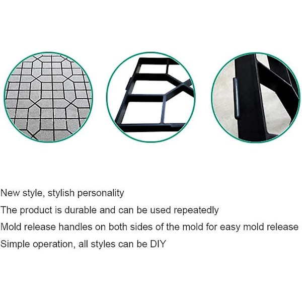 Betongplattform Gjutform Plastbeläggning Återanvändbar Stigen Maker Trädgårdsstig DIY Patio Uppfart Trottoar Form
