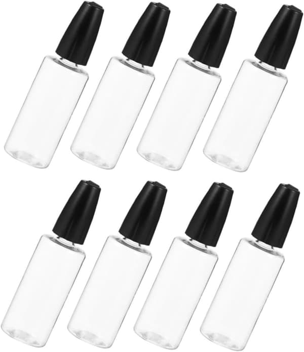 8 st nålspetsapplikatorflaskor 15 ml klämflaskor med svarta lock precisionslim
