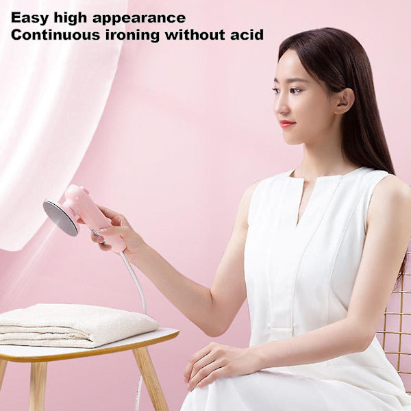 1 stk damp/tørr håndholdt mikro dampstrykejern klær dampmaskin mini strykejern rask rynkefjerning for husholdning sovesal reise rose EU
