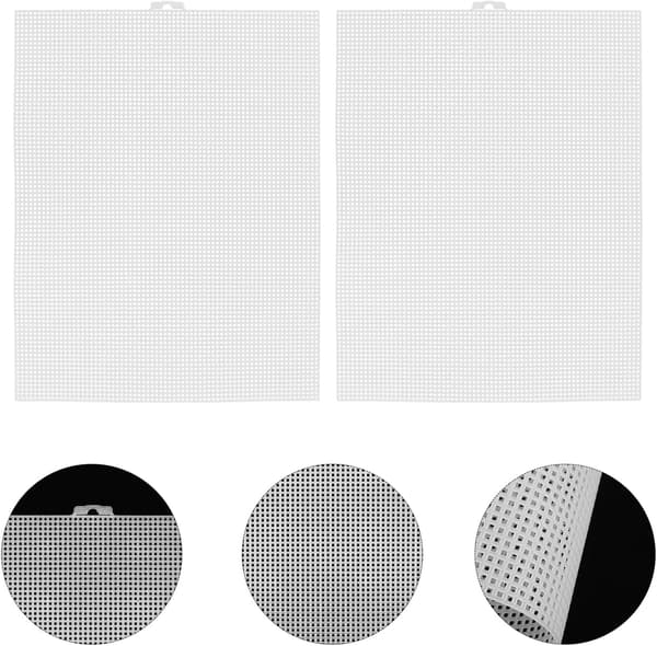 2 st broderimattor Vit nätbroderityg för korsstygnsmaterial DIY-projekt