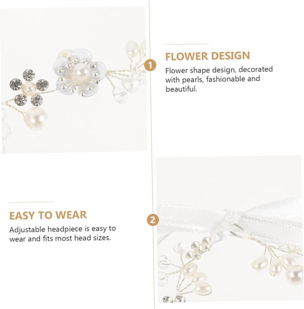 Blomsterblad Pannebånd for Bryllup Elegant Rhinestone Hårtilbehør