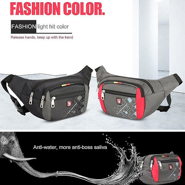 Oiwas Vattentät Midjeväsk Fanny Pack Män Nylon Pengar