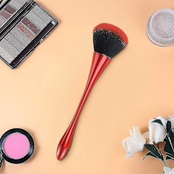 Super Suuri Mineraalipölyharja, Bronzer Kabuki Meikkisiveltimet, Pehmeä ja Karvainen Meikkivoideharja, Punainen, 1 kpl
