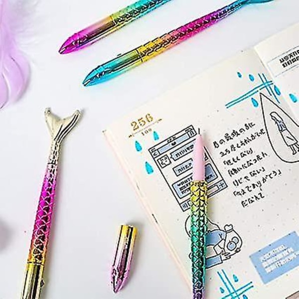 Mermaid Gel Pen Colorful Fishtail Style Lasten lahja 4kpl