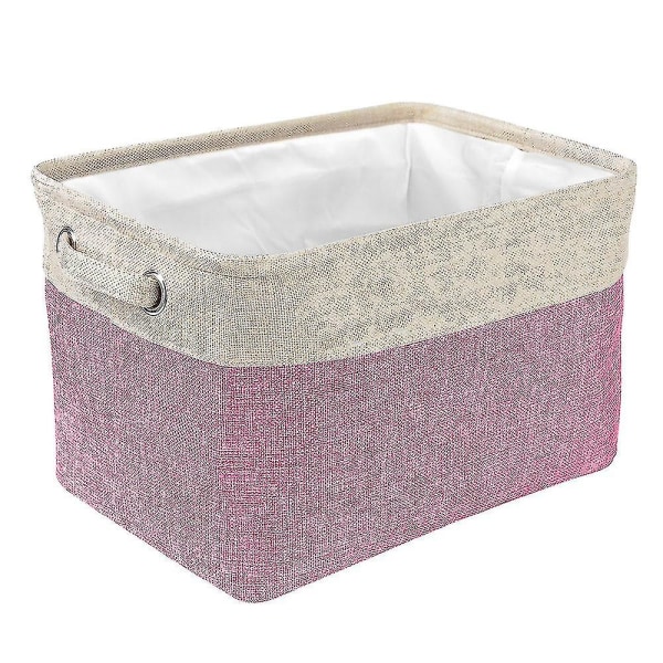 Förvaringskorg för hundleksaker i canvas, hopfällbar, linne, förvaringslåda för husdjursleksaker, hundtillbehör Pink