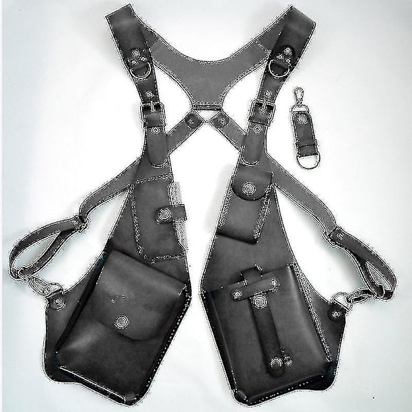 Medeltida Lädersele Holster Väska Dold Stöldskyddande Plånbok Motorcykel Stil Telefonfodral Viking Cosplay Festival Väska Män Kvinnor dark brown