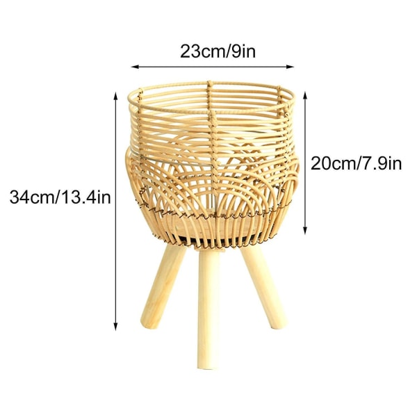 Bambus vævet plantepotte Stående træben til hjemmet