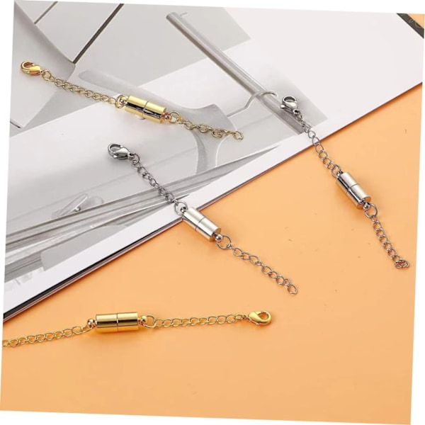 Smyckesförlängare för halsband, par av långa kedjeförlängare, klassiskt hummerlås