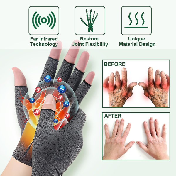 Infraröda handskar, handskar för artritvård, Terapeutiska infraröda handskar, lindra muskelsmärta Handskar för tumstelhet 2pair