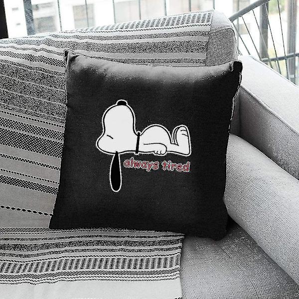 Snoopy Altid Træt Pude 18\"x18\"