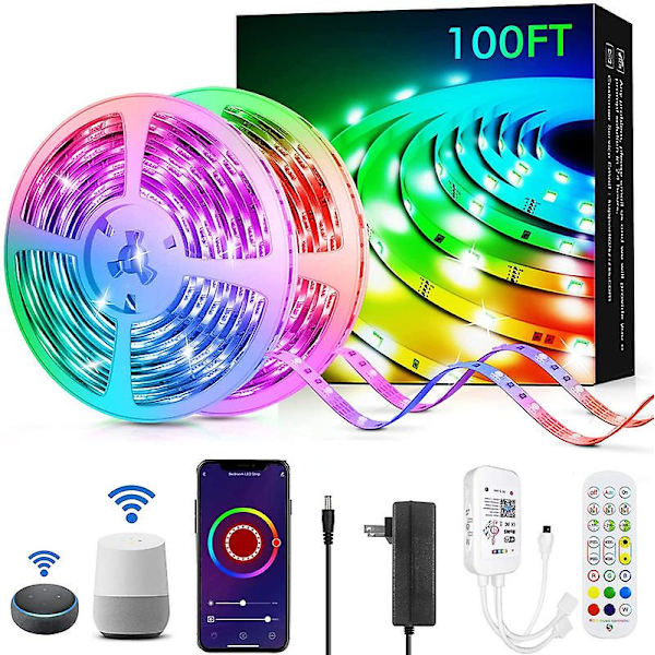 LED-nauhavalot RGB 5050 Bluetooth Wifi -ohjauksella Joustava nauha TV:n taustavalaistukseen Huoneen ja juhlien koristeluun Bare board 5M