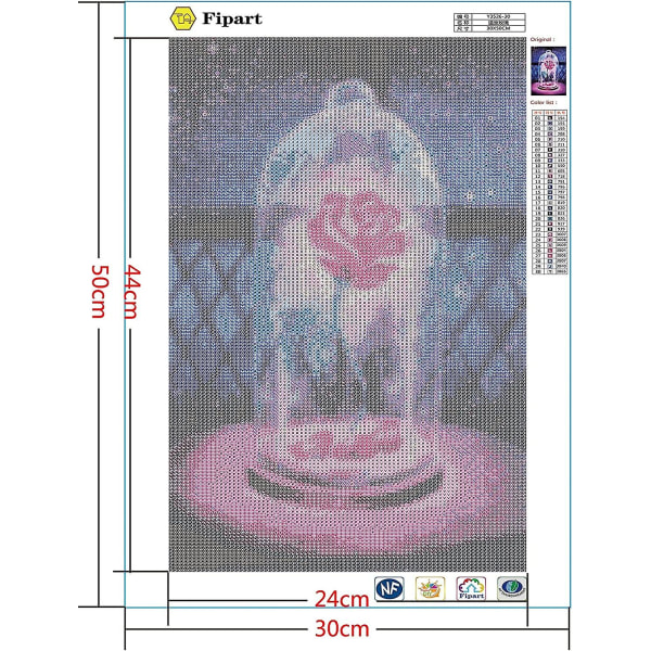 5D DIY Timanttiporaus Ruusu Kello