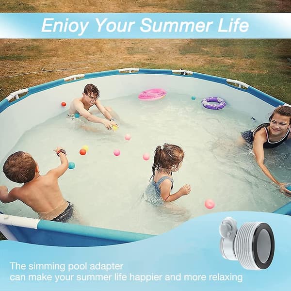 Pool Adapter, Sæt af 4 Pumpeadapter, Pool Slange Adapter, Slange Adapter B til Swimmingpool Filtrationssystemer (grå)