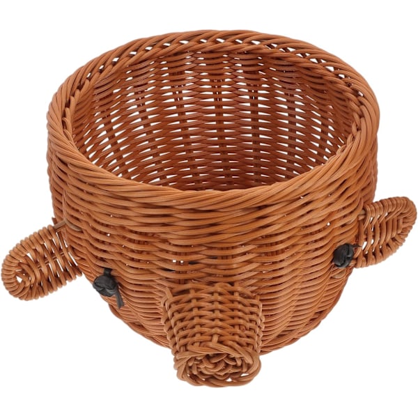 Gris Huvud Form Rattan Korg Rund Vävd Förvaringskorg Frukt Grönsaks Servering Imitation Rattan