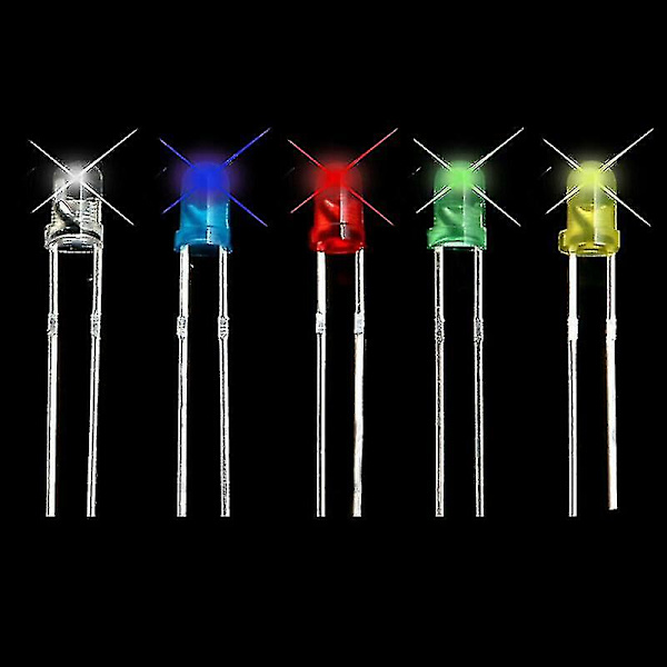 500 stk. 3mm Diode Pære LED Lys Emitterende Diode Elektroniske Komponenter Farve Hvid Rød Blå Grøn Gul-yuhao