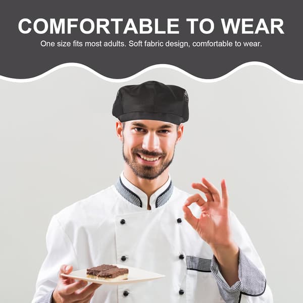 2 stk kokkehue Arbejdshue Mode Sort Polyester Bomuld One Size Passer de fleste til Catering Skoler Arbejde Voksne Mænd