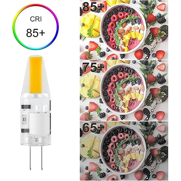 10 stk Flimmerfrie Mini G4 Cob Lampe Ac Dc 12v Led 2w