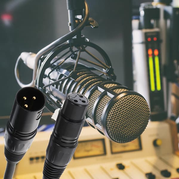 XLR mikrofonkabel 3-benet mikrofonkabel kobbertrådleder sort reducerer tab fast forbindelse