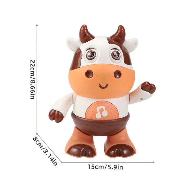 2023 Baby Cow Musical Toys Dansing Walking Baby Cow Toy med musikk og LED-lys