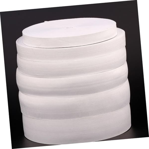 1 mm tjockt vitt stickat elastiskt syband 2 cm brett 30 meter rulle stretchband