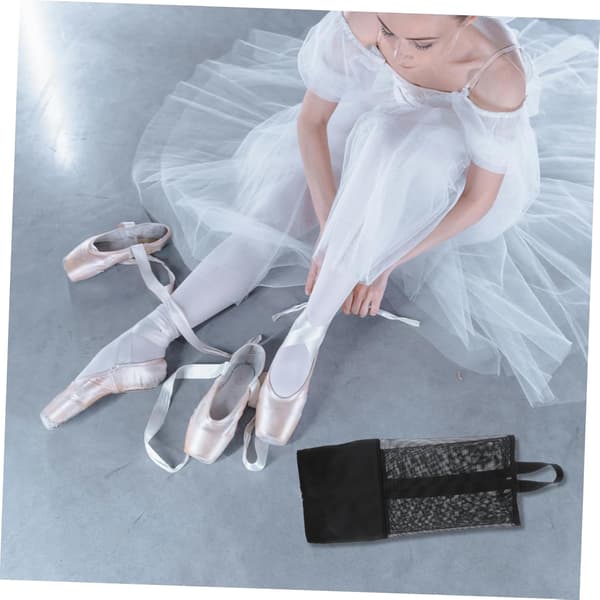 Balletsko Taske Mesh Opbevaring Snøre Dansetaske Organiser Balletsko