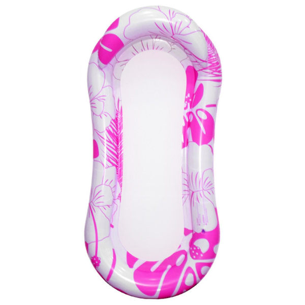 Uppblåsbar flottörrad med nät Stark flytkraft Vattentät printed solsäng Lekvatten Bärbar simmadrass Vuxen vattenfåtölj Tillgång till pool Pink
